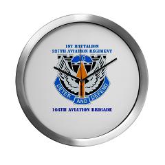 1B337AR - M01 - 03 - DUI - 1st Bn - 337th Aviation Regiment with Text Modern Wall Clock - Click Image to Close