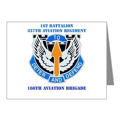 1B337AR - M01 - 02 - DUI - 1st Bn - 337th Aviation Regiment with Text Note Cards (Pk of 20) - Click Image to Close