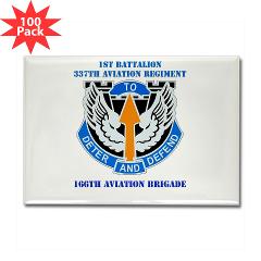 1B337AR - M01 - 01 - DUI - 1st Bn - 337th Aviation Regiment with Text Rectangle Magnet (100 pack)