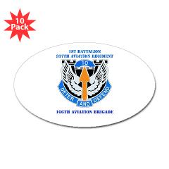 1B337AR - M01 - 01 - DUI - 1st Bn - 337th Aviation Regiment with Text Sticker (Oval 10 pk) - Click Image to Close