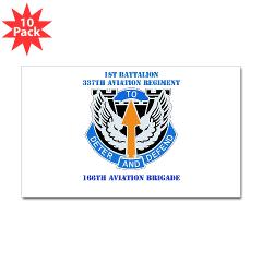 1B337AR - M01 - 01 - DUI - 1st Bn - 337th Aviation Regiment with Text Sticker (Rectangle 10 pk) - Click Image to Close