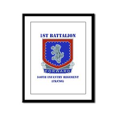 1B340IRTS - M01 - 02 - DUI - 1st Bn - 340th Regt(CS/CSS) with Text Framed Panel Print - Click Image to Close