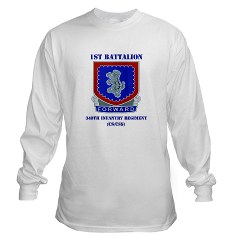 1B340IRTS - A01 - 03 - DUI - 1st Bn - 340th Regt(CS/CSS) with Text Long Sleeve T-Shirt - Click Image to Close