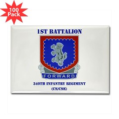 1B340IRTS - M01 - 01 - DUI - 1st Bn - 340th Regt(CS/CSS) with Text Rectangle Magnet (100 pack) - Click Image to Close