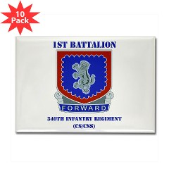 1B340IRTS - M01 - 01 - DUI - 1st Bn - 340th Regt(CS/CSS) with Text Rectangle Magnet (10 pack)