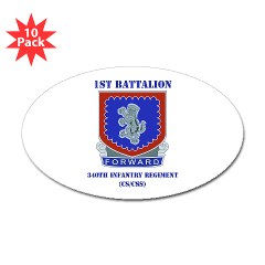 1B340IRTS - M01 - 01 - DUI - 1st Bn - 340th Regt(CS/CSS) with Text Sticker (Oval 10 pk) - Click Image to Close