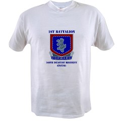 1B340IRTS - A01 - 04 - DUI - 1st Bn - 340th Regt(CS/CSS) with Text Value T-Shirt - Click Image to Close