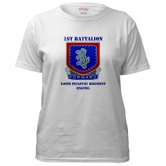 1B340IRTS - A01 - 04 - DUI - 1st Bn - 340th Regt(CS/CSS) with Text Women's T-Shirt