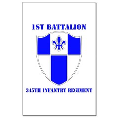 1B345IR - M01 - 02 - DUI - 1st Battalion - 345th Infantry Regiment with text Mini Poster Print