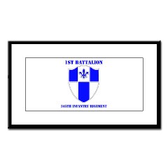 1B345IR - M01 - 02 - DUI - 1st Battalion - 345th Infantry Regiment with text Small Framed Print