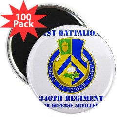 B346ADA - M01 - 01 - DUI - 1st Bn - 346th ADA with Text - 2.25" Magnet (10 pack) - Click Image to Close