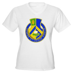 1B346ADA - A01 - 04 - DUI - 1st Bn - 346th Regt - ADA - Women's V-Neck T-Shirt