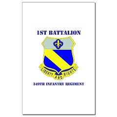 1B349R - M01 - 02 - DUI - 1st Battalion - 349th Regiment with Text Mini Poster Print