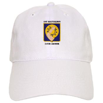 1B34A - A01 - 01 - DUI - 1st Battalion, 34th Armor with Text - Cap - Click Image to Close