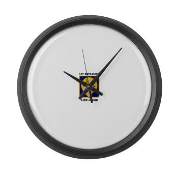 1B34A - M01 - 03 - DUI - 1st Battalion, 34th Armor with Text - Large Wall Clock