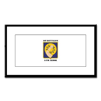 1B34A - M01 - 02 - DUI - 1st Battalion, 34th Armor with Text - Small Framed Print