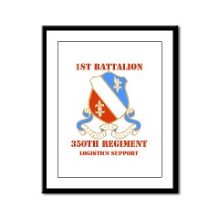 1B350R - M01 - 02 - DUI - 1st Bn - 350th Regt (LSB) with Text - Framed Panel Print - Click Image to Close