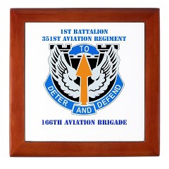 1B351AR - M01 - 03 - DUI - 1st Battalion - 351st Aviation Regiment with Text Keepsake Box