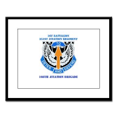 1B351AR - M01 - 02 - DUI - 1st Battalion - 351st Aviation Regiment with Text Large Framed Print - Click Image to Close
