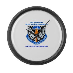 1B351AR - M01 - 03 - DUI - 1st Battalion - 351st Aviation Regiment with Text Large Wall Clock - Click Image to Close