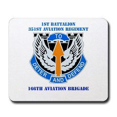 1B351AR - M01 - 03 - DUI - 1st Battalion - 351st Aviation Regiment with Text Mousepad