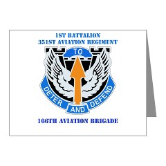 1B351AR - M01 - 02 - DUI - 1st Battalion - 351st Aviation Regiment with Text Note Cards (Pk of 20) - Click Image to Close