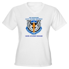 1B351AR - A01 - 04 - DUI - 1st Battalion - 351st Aviation Regiment with Text Women's V-Neck T-Shirt
