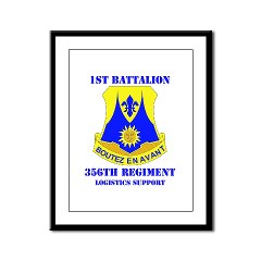 1B356R - M01 - 02 - DUI - 1st Bn - 356th Regt(LSB) with Text - Framed Panel Print - Click Image to Close