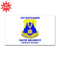 1B356R - M01 - 01 - DUI - 1st Bn - 356th Regt(LSB) with Text - Sticker (Rectangle 50 pk) - Click Image to Close