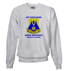 1B356R - A01 - 03 - DUI - 1st Bn - 356th Regt(LSB) with Text - Sweatshirt - Click Image to Close