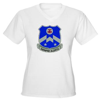 1B357IR - A01 - 04 - DUI - 1st Battalion - 357th Infantry Regiment - Women's V-Neck T-Shirt