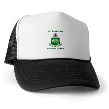 1B35AR - A01 - 02 - DUI - 1st Bn - 35th Armor Regt with Text Trucker Hat - Click Image to Close