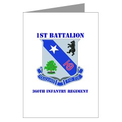 1B360R - M01 - 02 - DUI - 1st Bn - 360th Infantry Regt with Text - Greeting Cards (Pk of 10)