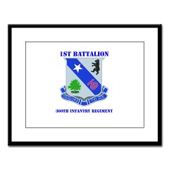 1B360R - M01 - 02 - DUI - 1st Bn - 360th Infantry Regt with Text - Large Framed Print