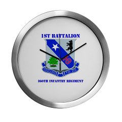 1B360R - M01 - 03 - DUI - 1st Bn - 360th Infantry Regt with Text - Modern Wall Clock