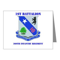 1B360R - M01 - 02 - DUI - 1st Bn - 360th Infantry Regt with Text - Note Cards (Pk of 20) - Click Image to Close
