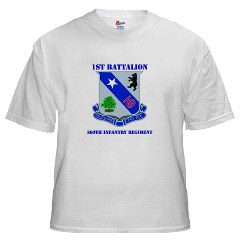 1B360R - A01 - 04 - DUI - 1st Bn - 360th Infantry Regt with Text - White T-Shirt