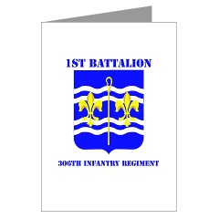 1B306R - M01 - 1st Bn - 360th Regt with Text Greeting Cards (Pk of 20)