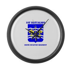 1B306R - M01 - 03 - DUI - 1st Bn - 360th Regt with Text Large Wall Clock