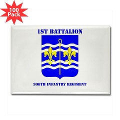 1B306R - M01 - 01 - DUI - 1st Bn - 360th Regt with Text Rectangle Magnet (100 pack)