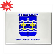 1B306R - M01 - 01 - DUI - 1st Bn - 360th Regt with Text Rectangle Magnet (10 pack)