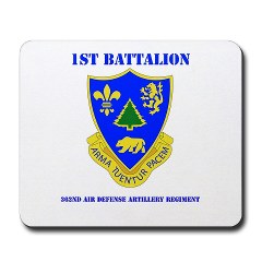 1B362R - M01 - 03 - DUI - 1st Bn - 362nd ADA Regt with Text - Mousepad - Click Image to Close