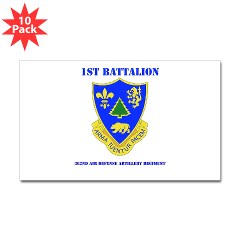 1B362R - M01 - 01 - DUI - 1st Bn - 362nd ADA Regt with Text - Sticker (Rectangle 10 pk) - Click Image to Close