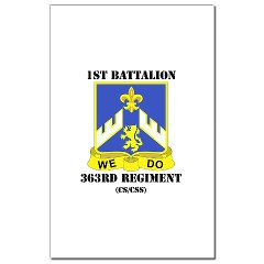 1B363RCSCSS - M01 - 02 - DUI - 1st Battalion - 363rd Regiment CS/ CSS with text - Mini Poster Print