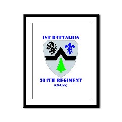 1B364R - M01 - 02 - DUI - 1st Battalion - 364th Regiment CS/ CSS with Text - Framed Panel Print