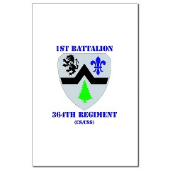 1B364R - M01 - 02 - DUI - 1st Battalion - 364th Regiment CS/ CSS with Text - Mini Poster Print