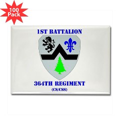 1B364R - M01 - 01 - DUI - 1st Battalion - 364th Regiment CS/ CSS with Text - Rectangle Magnet (100 pack) - Click Image to Close