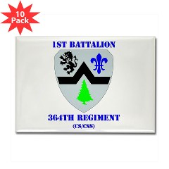 1B364R - M01 - 01 - DUI - 1st Battalion - 364th Regiment CS/ CSS with Text - Rectangle Magnet (10 pack)