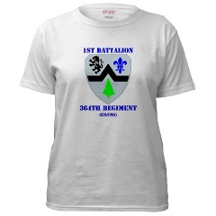 1B364R - A01 - 04 - DUI - 1st Battalion - 364th Regiment CS/ CSS with Text - Women's T-Shirt