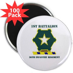 1B36IR - M01 - 01 - DUI - 1st Battalion - 36th Infantry Regiment with Text 2.25" Magnet (100 pack)